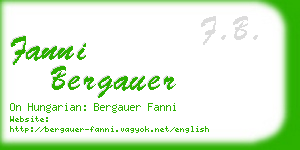 fanni bergauer business card